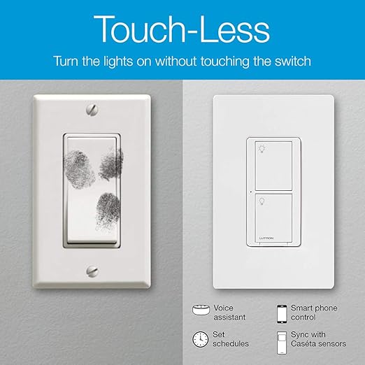 Lutron Caseta Smart Lighting Original Switch for Light Bulbs and Fans - PD-5ANS-WH-R