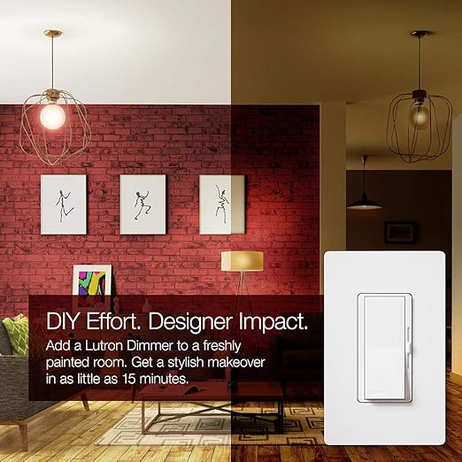 Lutron Diva LED+ Dimmer Switch for Dimmable LED, Halogen and Incandescent Bulbs, 150W/Single-Pole or 3-Way, DVCL-153P-WH-3, White (3-Pack)