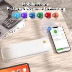 Portable Printer Wireless for Travel, Thermal Printer Support 8.5"" X 11"" US Letter, Mobile Inkless Printer Compatible with iOS, Android and Laptop for Office, Home, School - Image 2