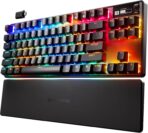 SteelSeries Apex Pro TKL Wireless HyperMagnetic Gaming Keyboard — Esports Tenkeyless — OLED Screen — Adjustable Actuation — PBT Keycaps — Bluetooth — 2.4GHz — USB-C