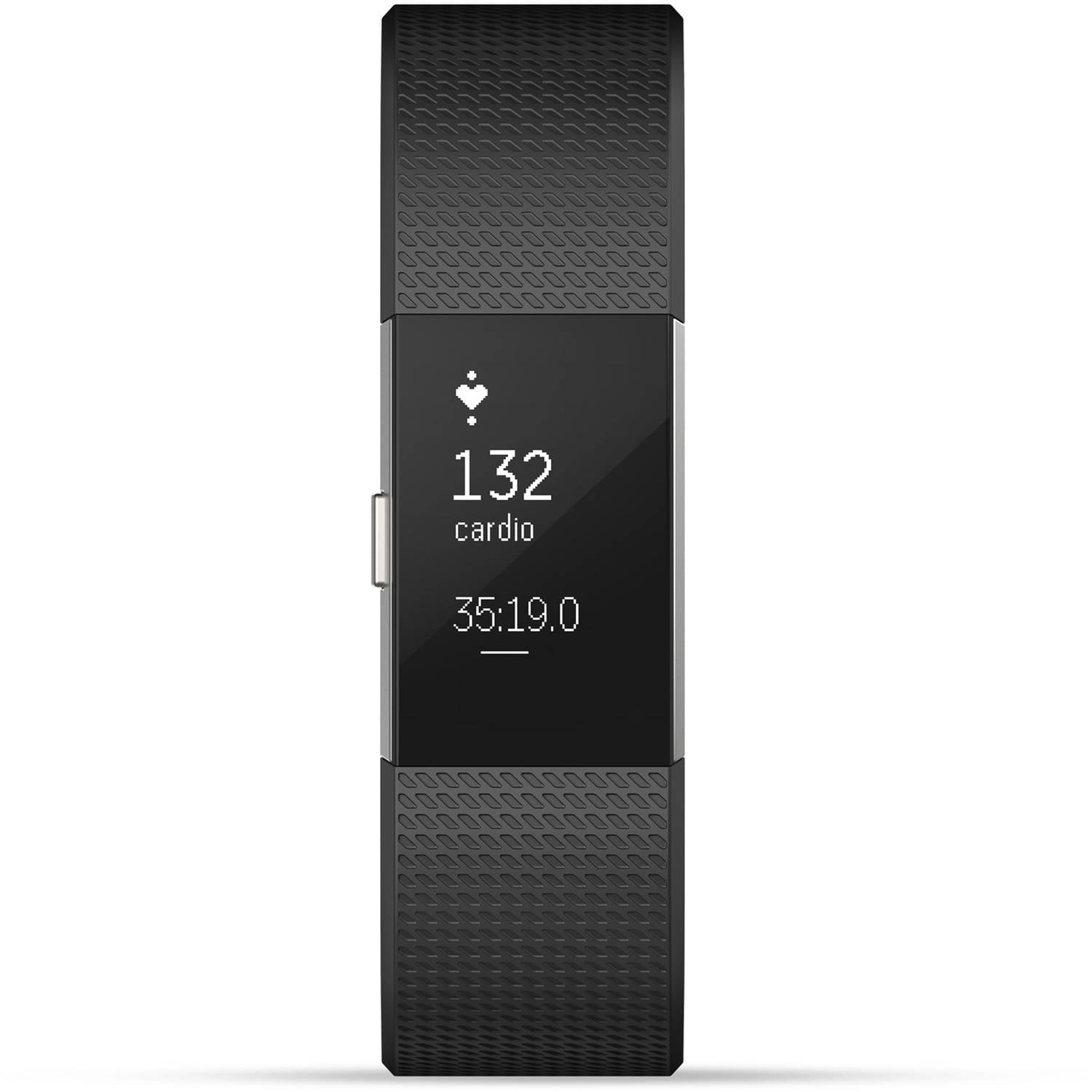 69637ee735f4bae98fe7af38c37f77e79937be847216b93509b0f.jpg Fitbit Charge 2 Heart Rate + Fitness Wristband, Black, Large (US Version), 1 Count - Image 1