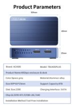 ACASIS 40Gbps M.2 NVMe SSD Enclosure with Aluminum Heat Dissipation & No Noise Design, Tool-Free Installation for M1/M2 Pro/Max, Support 2280 to 2230 SSD Sizes (TBU405 Air) - Image 31