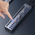 ACASIS 16-Port Powered USB 3.1 Hub - 10Gbps High-Speed Data Hub with Aluminum Housing & 96W Power Adapter, for PC, Laptop, Printer, Camera and More - Image 2